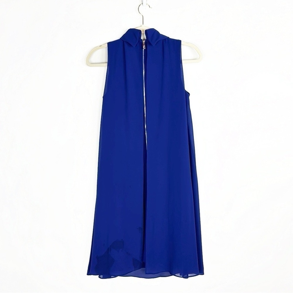 Vince Camuto Sleeveless Mock Neck Sheer Lined Above Knee Party Shift Dress - Picture 3 of 15